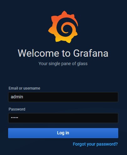 granfana login page