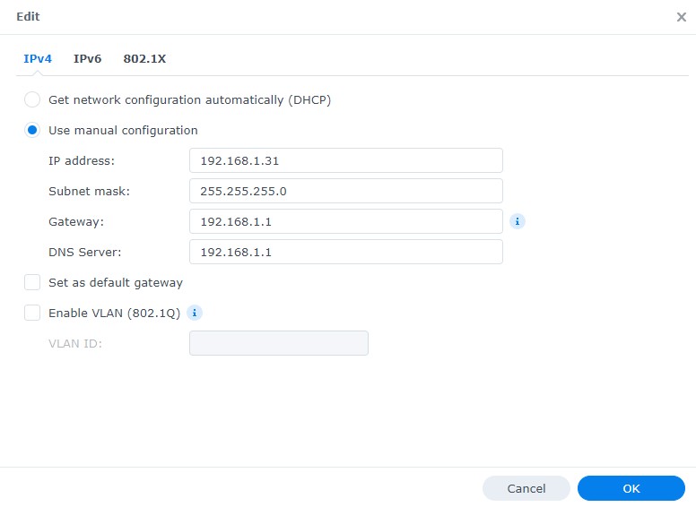 how to setup a synology nas - ip address changes