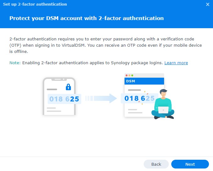 2fa setup page