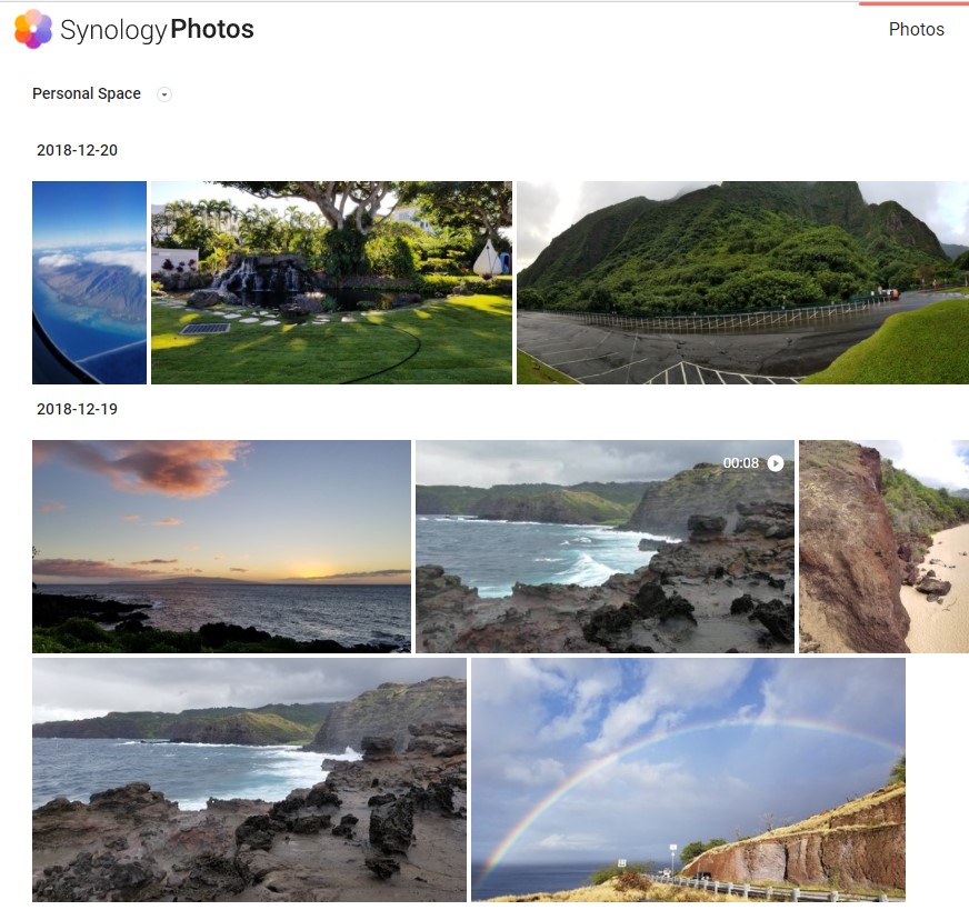 synology photos overview - personal space