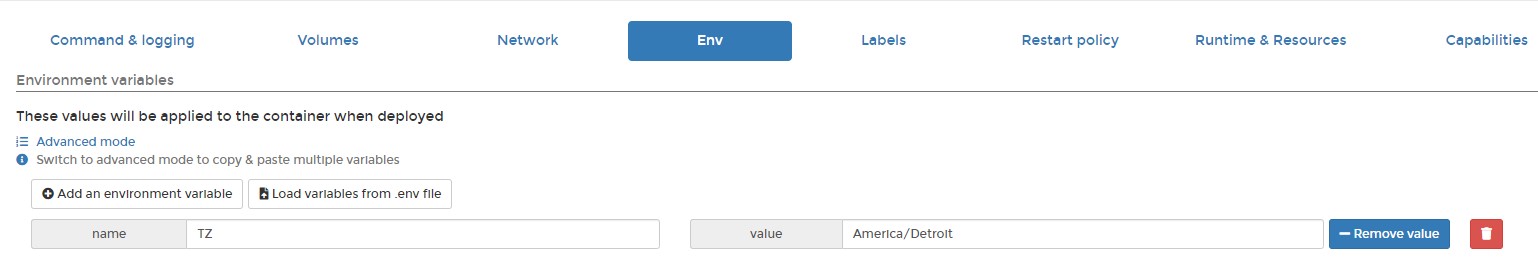 adding timezone environment variable