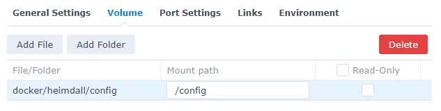 mounting the config folder location to a volume