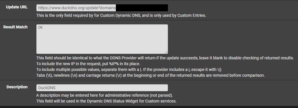 configuring dynamic dns inside of pfsense