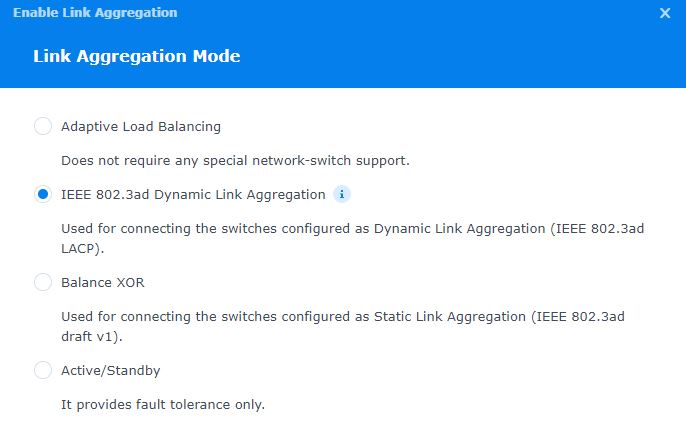selecting the correct type of dynamic link aggregation (IEEE 802.3ad)