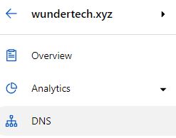 connecting to the dns section of cloudflare 