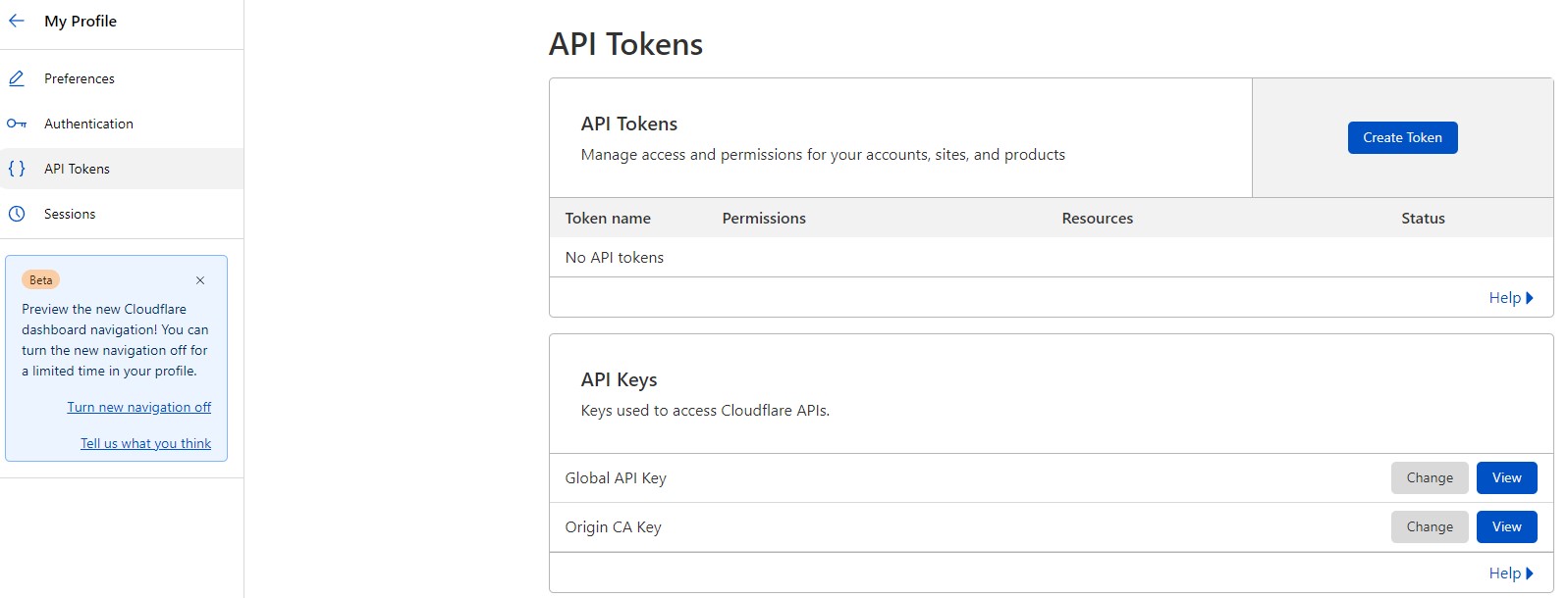 creating an api token in cloudflare
