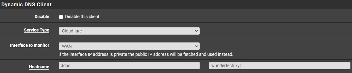 selecting cloudflare and creating a hostname