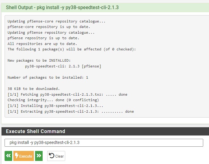 command to install the speedtest package