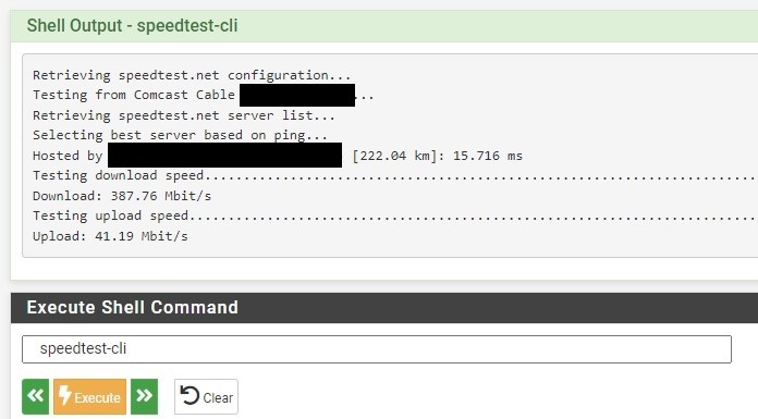 command to run a speedtest