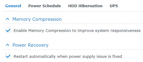 automatically restart the NAS when power is restored for the UPS