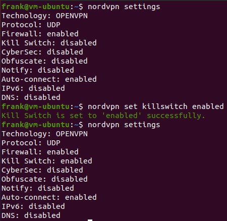 configuring the nordvpn kill switch