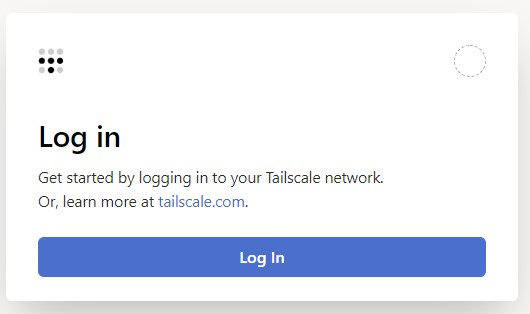 logging in to the tailscale website 