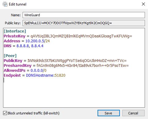 wireguard windows client allowedips full-tunnel