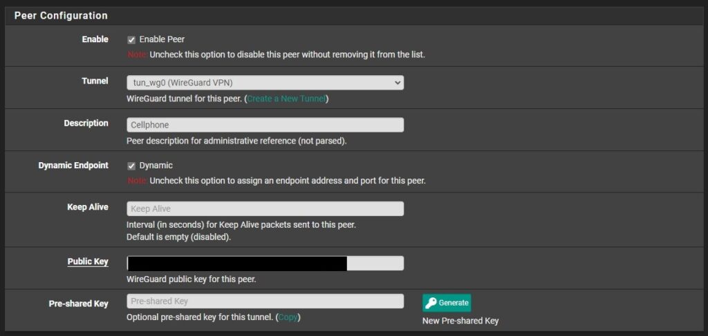 How to Set Up WireGuard on pfSense 16 adding the settings to wireguard for a peer