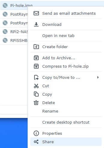 sharing a file with quickconnect