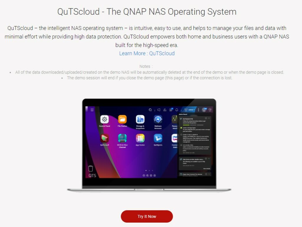 qnap qutscloud operating system which is managed in the cloud