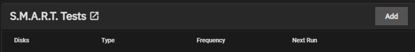 how to view smart tests in truenas - selecting add in smart tests section.