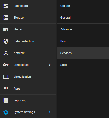 selecting system settings then services.