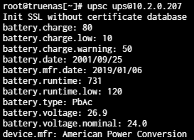 connecting to a ups and seeing that it's on battery power.