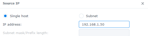 setting the ip address that can access the firewall rules.