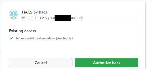 authorizing hacs access.