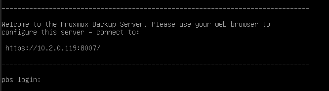 connecting to proxmox backup server by ip address and port.