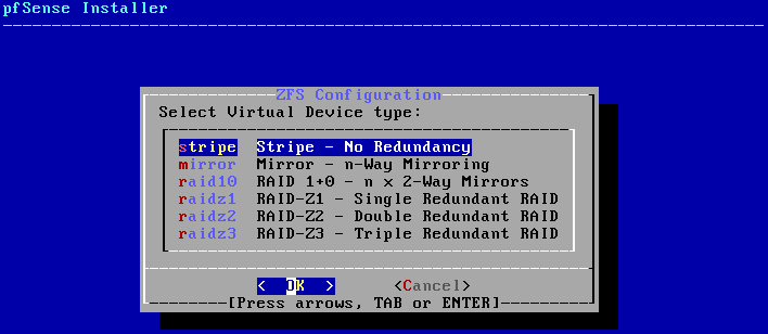 select the type of redundancy to use in pfsense.