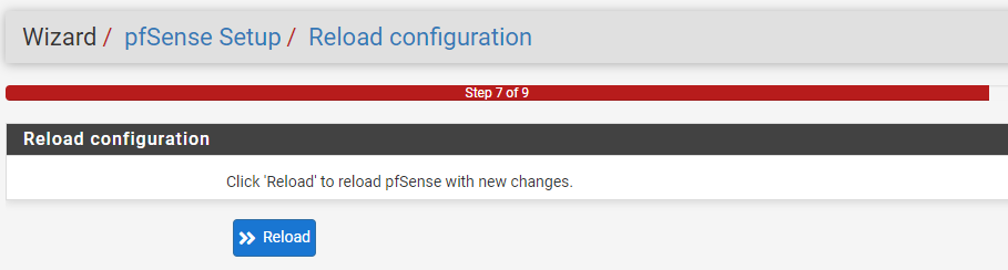 reloading the pfsense settings after configuration.