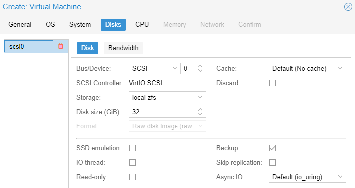 removing the hard disk in proxmox.