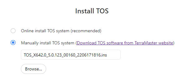 manually installing TOS 5.