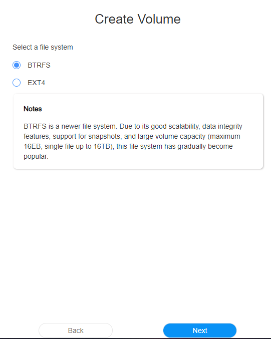 Volume Type in TOS that is used.