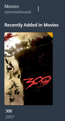 showing the movie 300 crawled into plex on openmediavault.