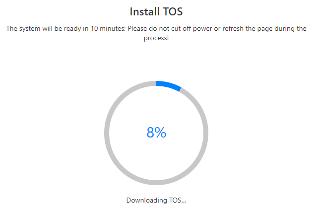 install progress of TOS.