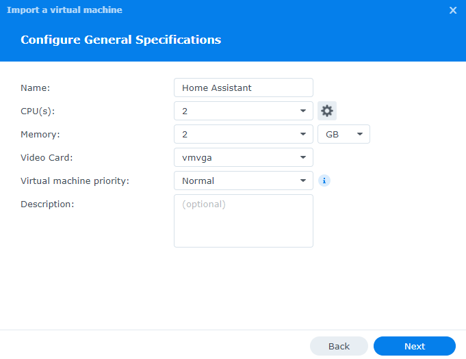 home assistant cpus and memory settings