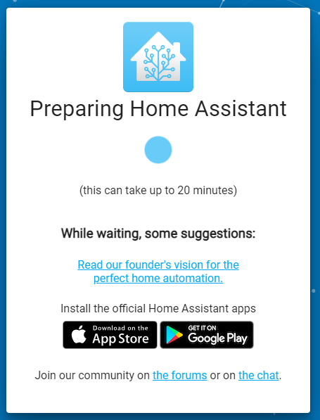 home assistant setup process.