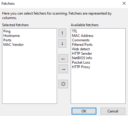 settings in angry ip scanner.