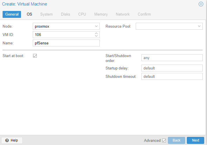 adding a vm id and name to proxmox.