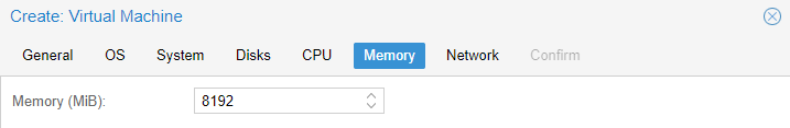 setting the memory totals in proxmox.