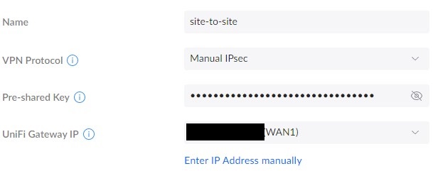 configuring manual ipsec in unifi.