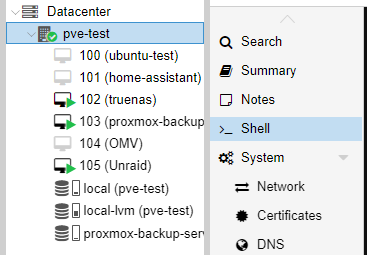 proxmox shell icon.
