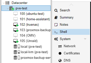 How to Install Home Assistant on Proxmox 12 proxmox shell icon.