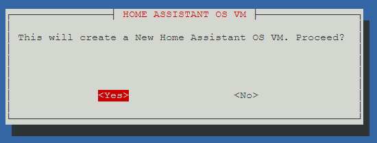 creating a home assistant VM.