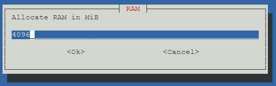 setting the memory to use in proxmox.