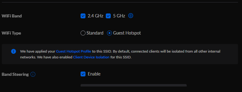 setting it as a guest hotspot in unifi.