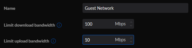 setting a maximum download and upload speed.