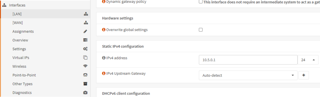 updating the LAN IP address.