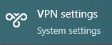 selecting vpn settings in windows 10.