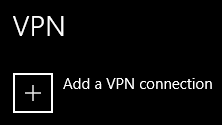 adding a new vpn connection in windows 10.