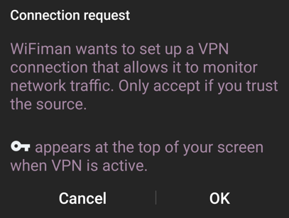 confirming a vpn connection can be configured.