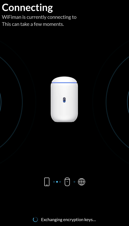 connecting to the unifi device via wifiman.